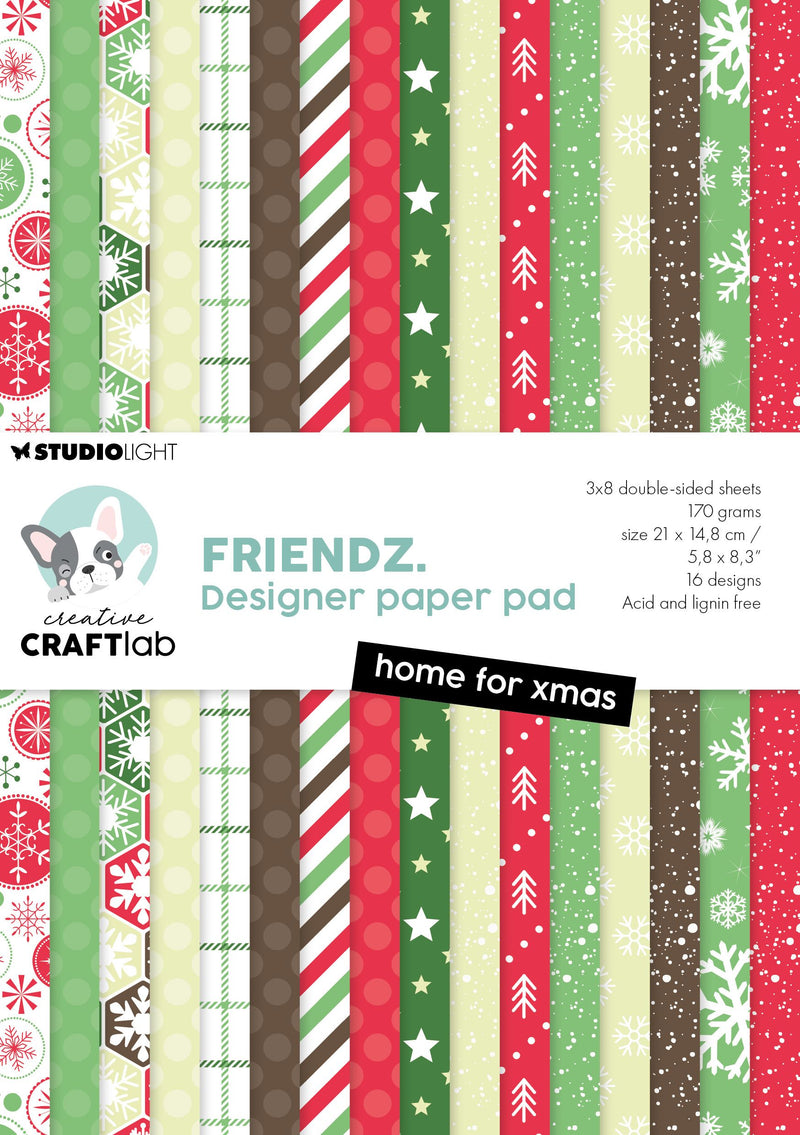 Studio Light Creative Craftlab • Friendsz Design Papierblock Zuhause für Weihnachten