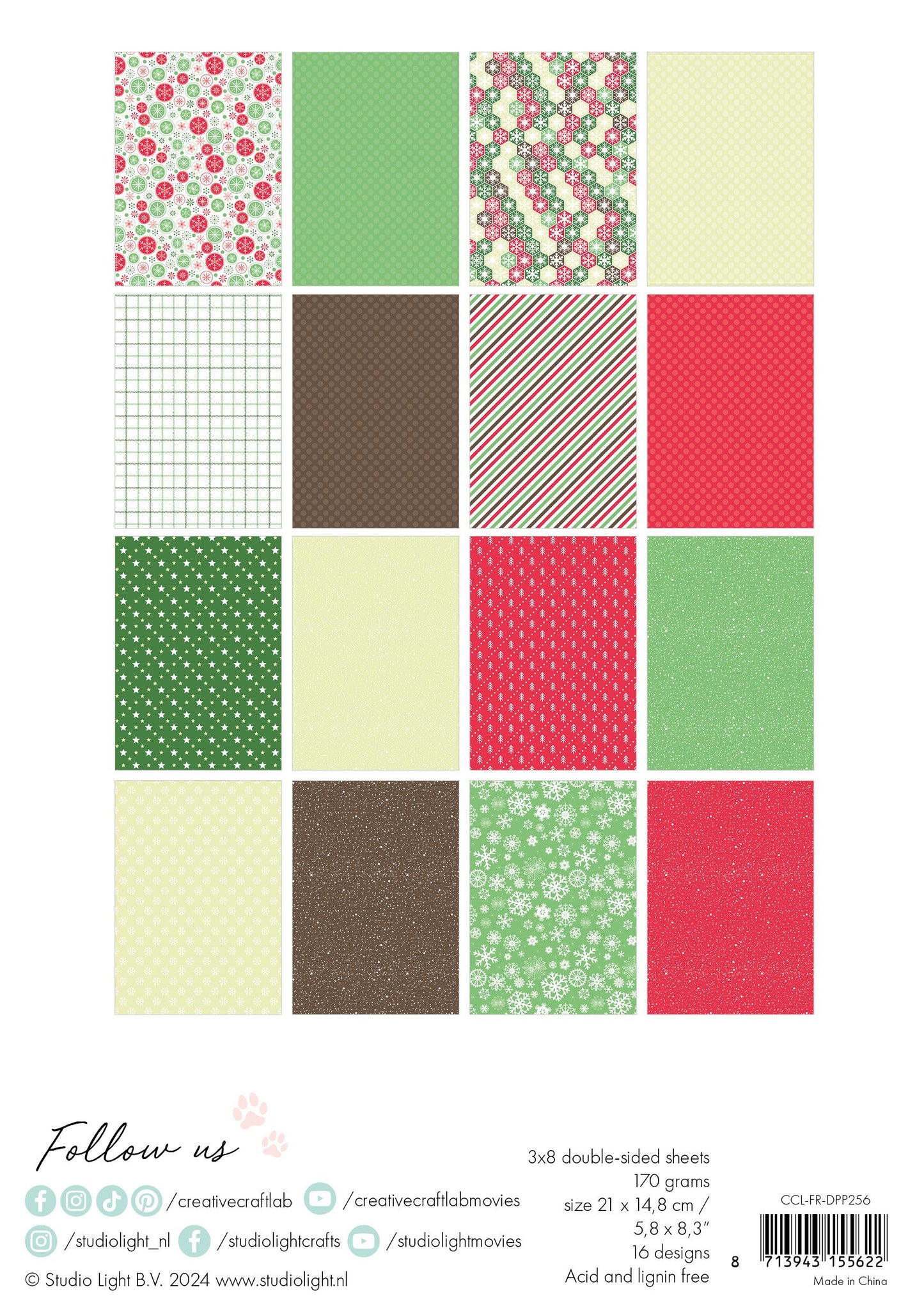 Studio Light Creative Craftlab • Friendsz Design Papierblock Zuhause für Weihnachten
