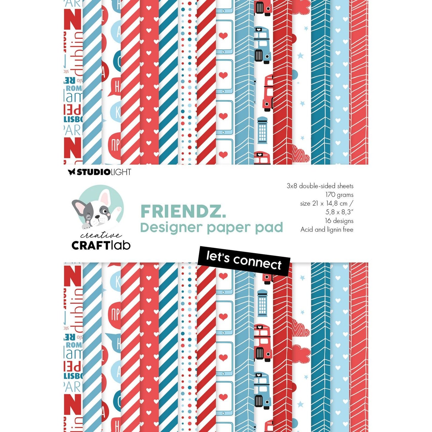Creative Craftlab Creative Craft Lab • Friendz-Designer-Papierblock – lasst uns miteinander in Kontakt treten