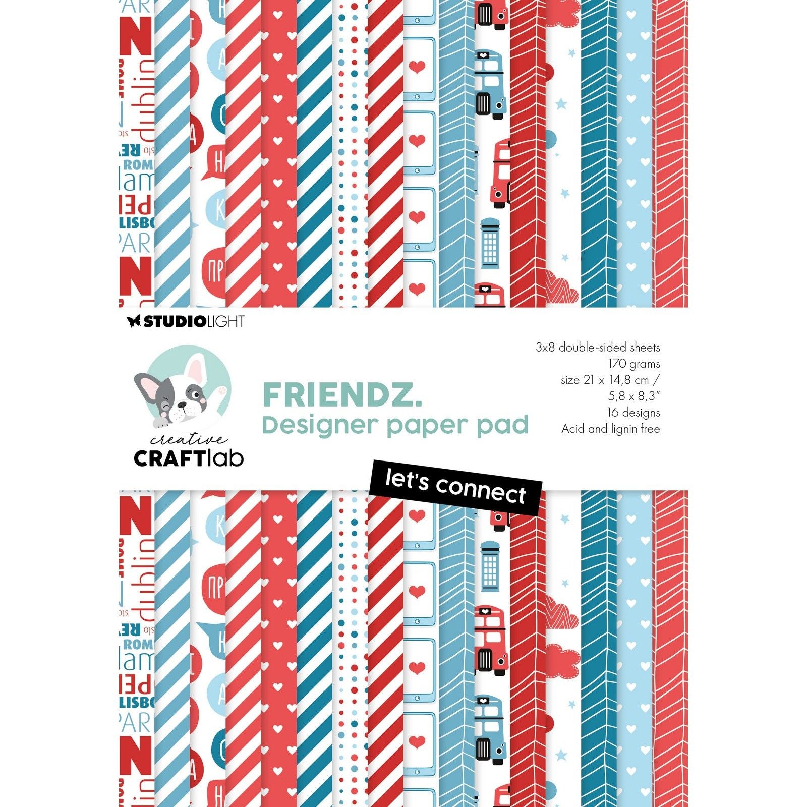 Creative Craftlab Creative Craft Lab • Friendz-Designer-Papierblock – lasst uns miteinander in Kontakt treten