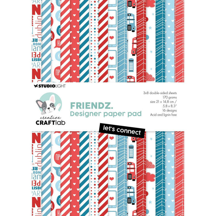 Creative Craftlab Creative Craft Lab • Friendz-Designer-Papierblock – lasst uns miteinander in Kontakt treten