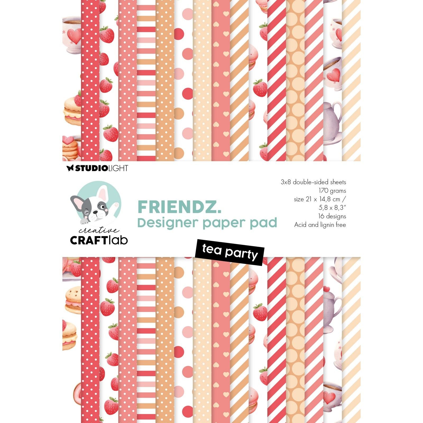 Kreatives Craftlab • Friendsz-Design-Papierblock für Teeparty
