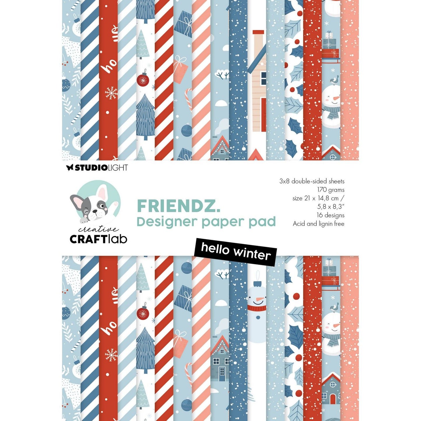 Creative Craftlab • Friendsz Design-Papierblock „Hallo Winter“.