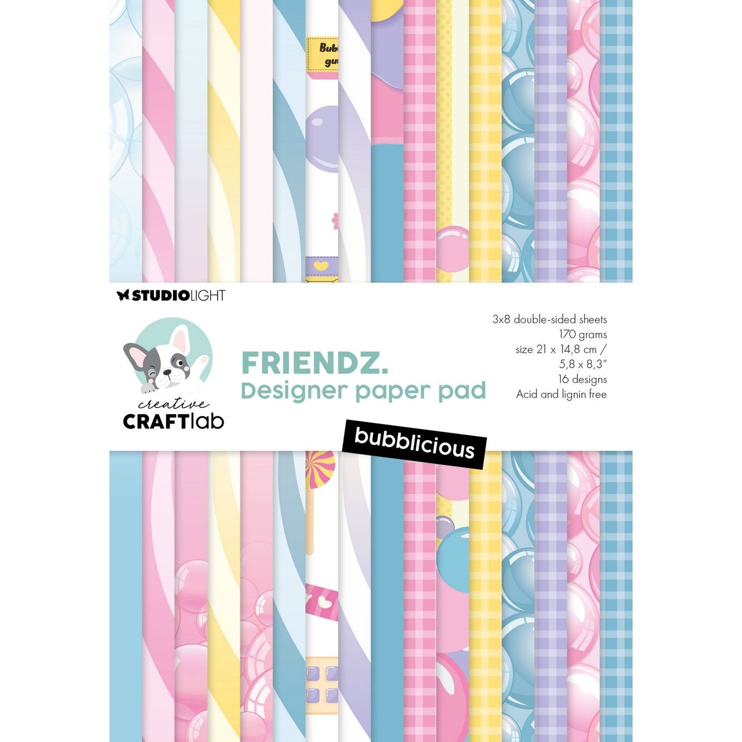 Creative Craftlab • Friendsz Designer-Papierblock, sprudelnd