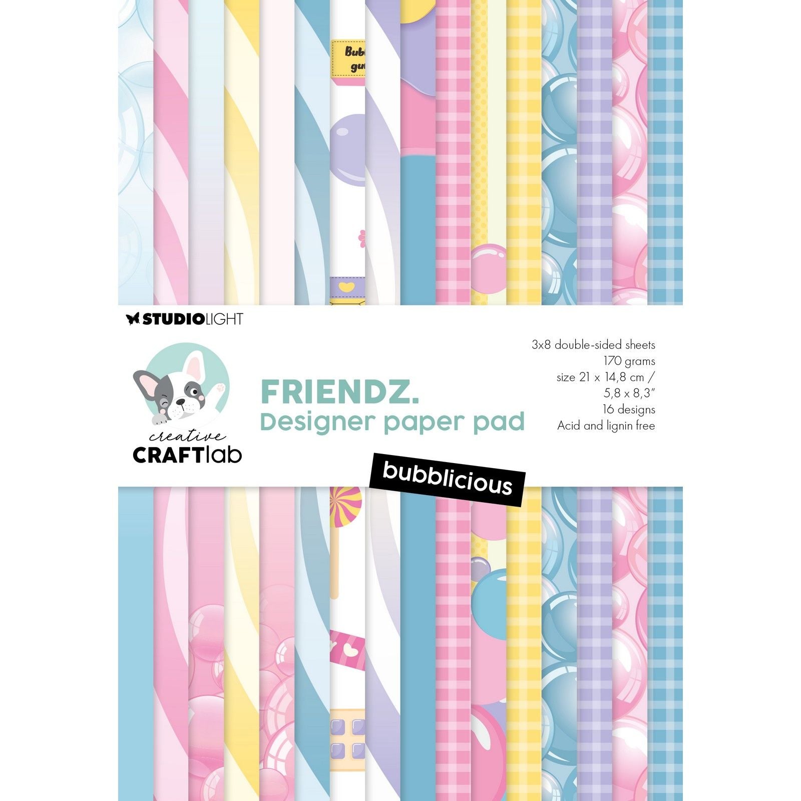 Creative Craftlab • Friendsz Designer-Papierblock, sprudelnd