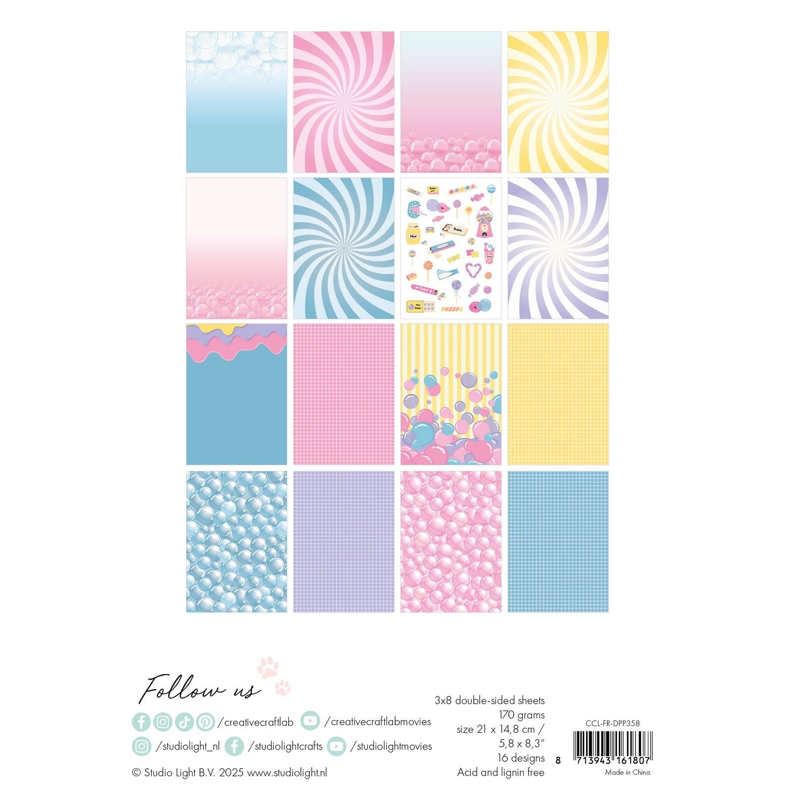 Creative Craftlab • Friendsz Designer-Papierblock, sprudelnd