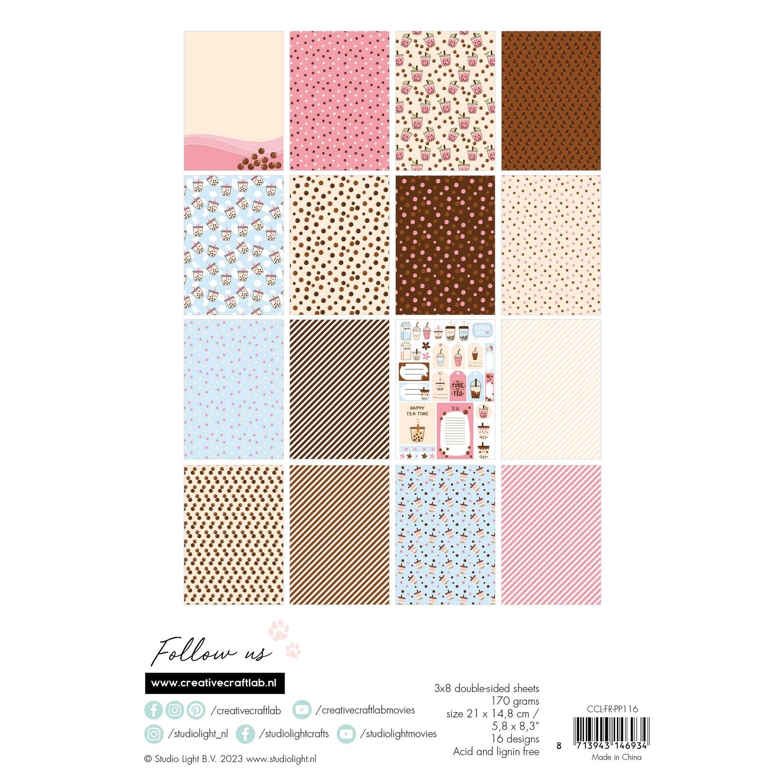 Creative Craftlab • Friends Papierblock Bubble Tea