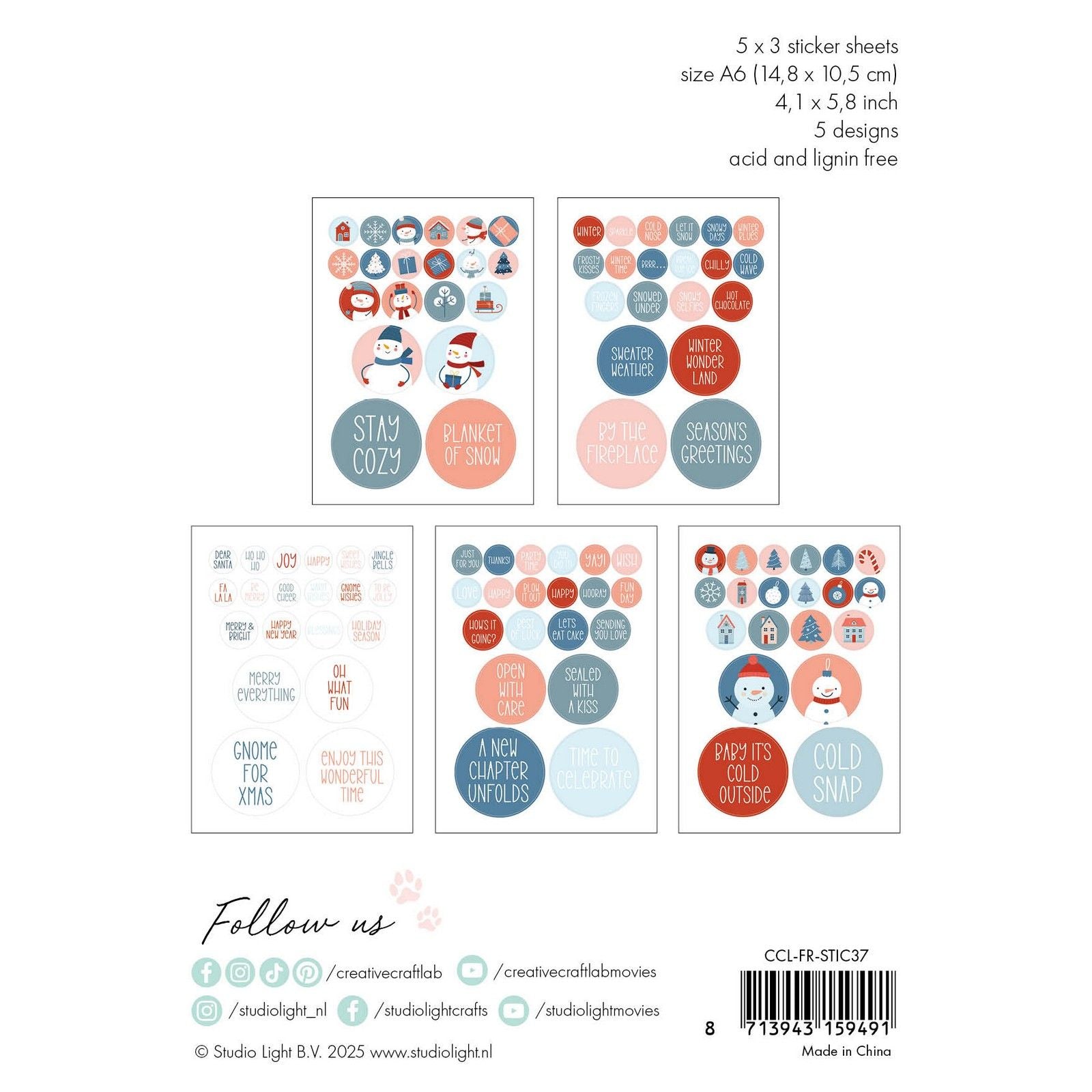 Creative Craftlab • Friendsz Stickerpapierblock Winter