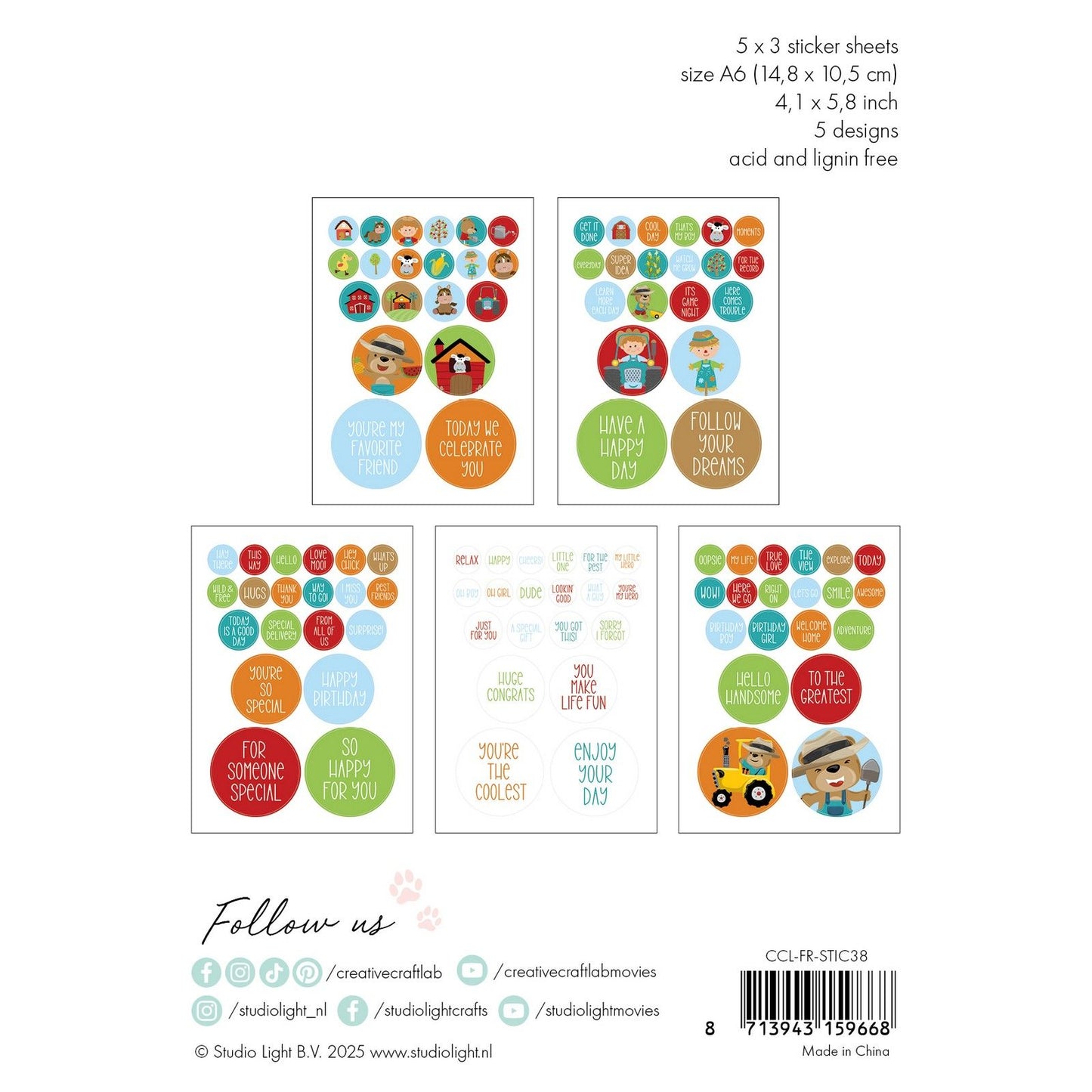 Creative Craftlab • Friendsz-Sticker-Papierblock auf dem Bauernhof
