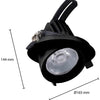 Cct LED Downlight schwarz 30w Bananenmodell 45gr. tri weiß - led2385