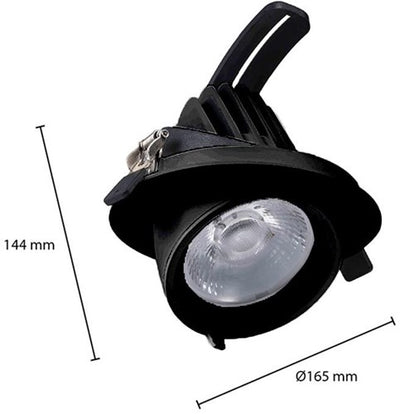 Cct LED Downlight schwarz 30w Bananenmodell 45gr. tri weiß - led2385