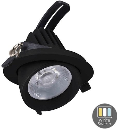 Cct LED Downlight schwarz 30w Bananenmodell 45gr. tri weiß - led2385
