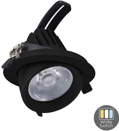 Cct LED Downlight schwarz 30w Bananenmodell 45gr. tri weiß - led2385