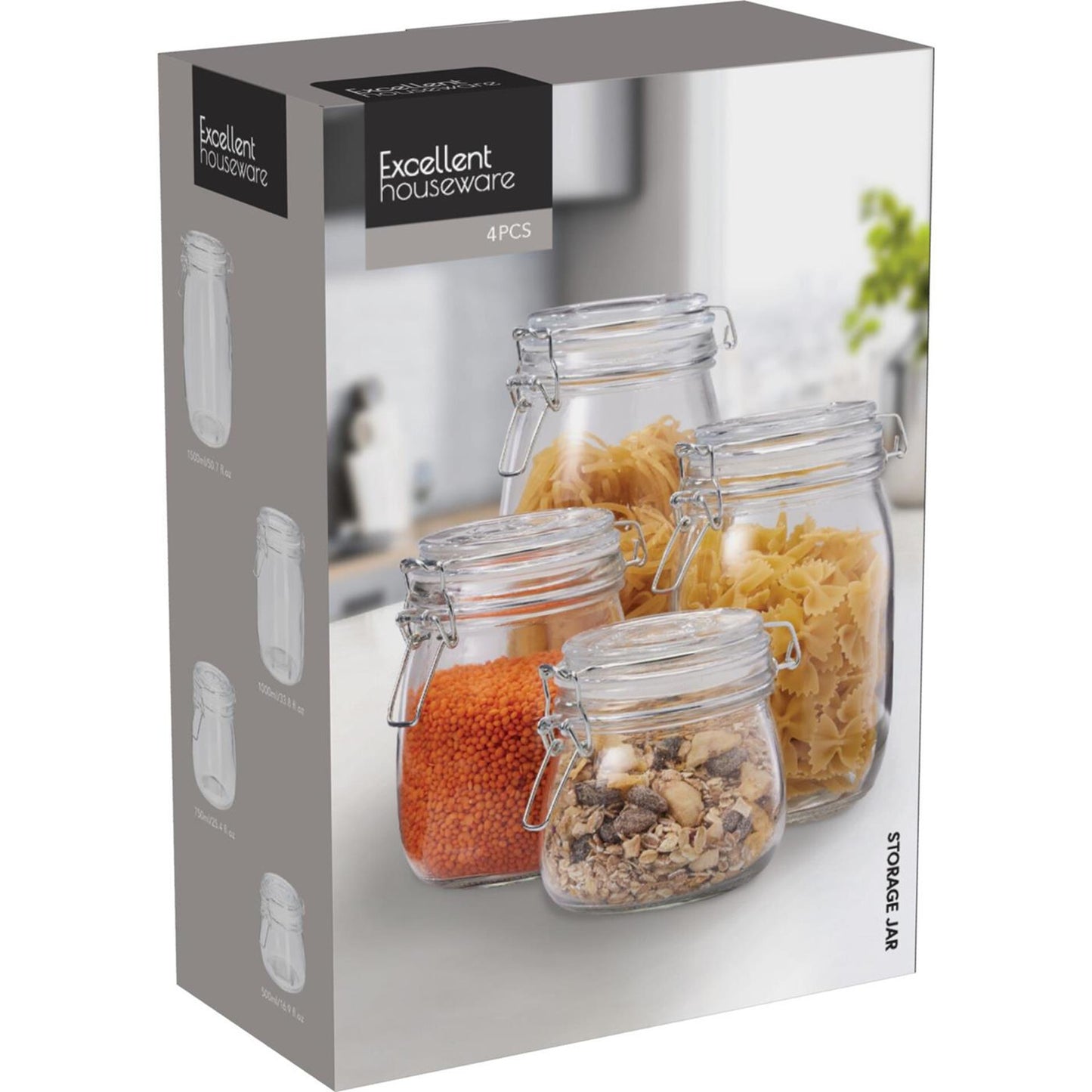 Ausgezeichnetes Vorratsglas-Set für Haushaltswaren, 4-teilig