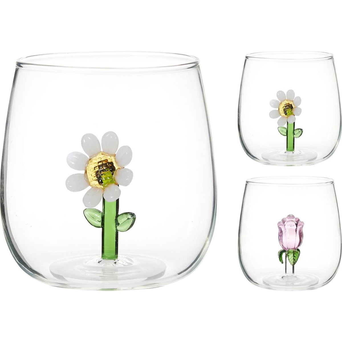 Home-Styling-Trinkglas mit Dekorationsblume
