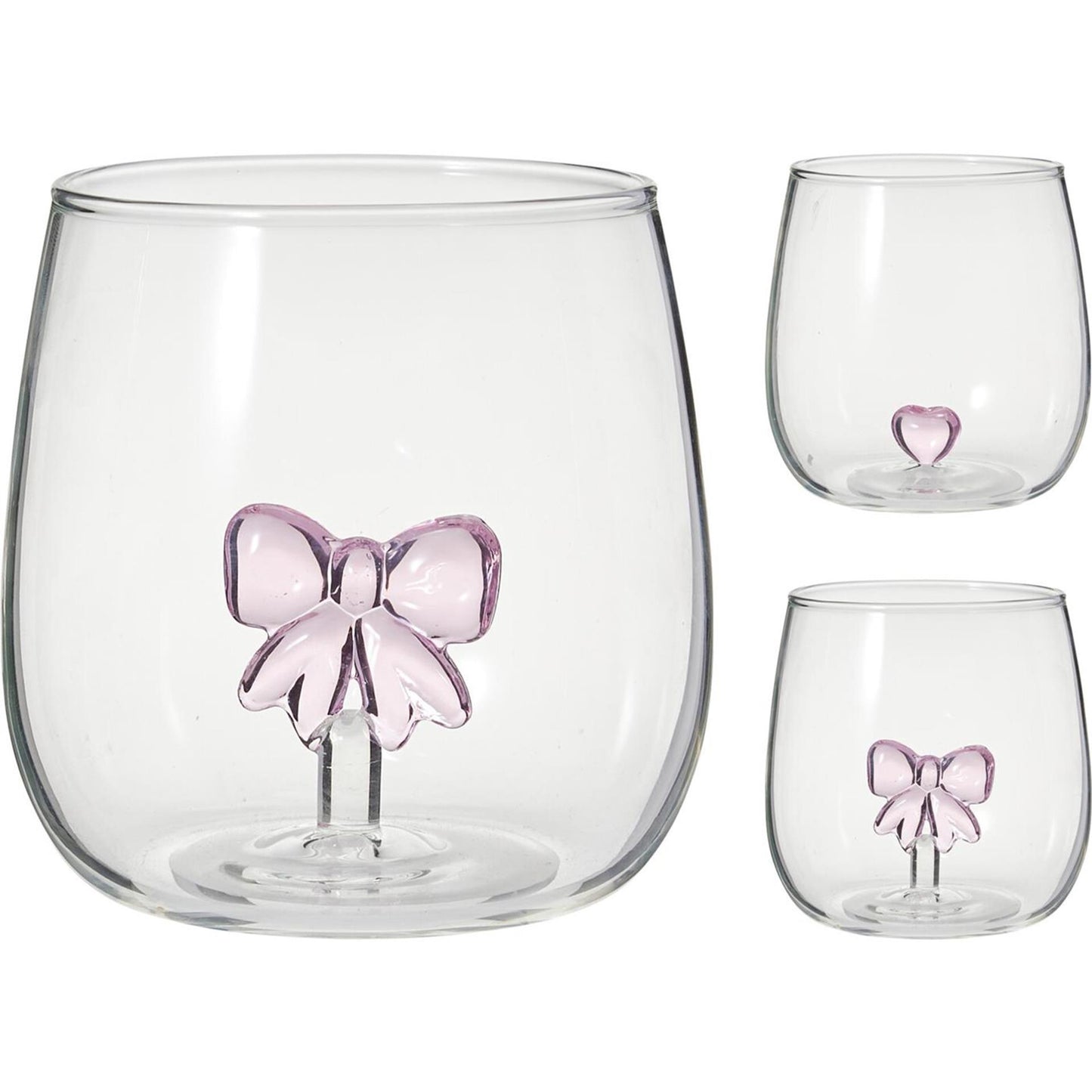 Home-Styling-Trinkglas mit Deko-Schleifenherz