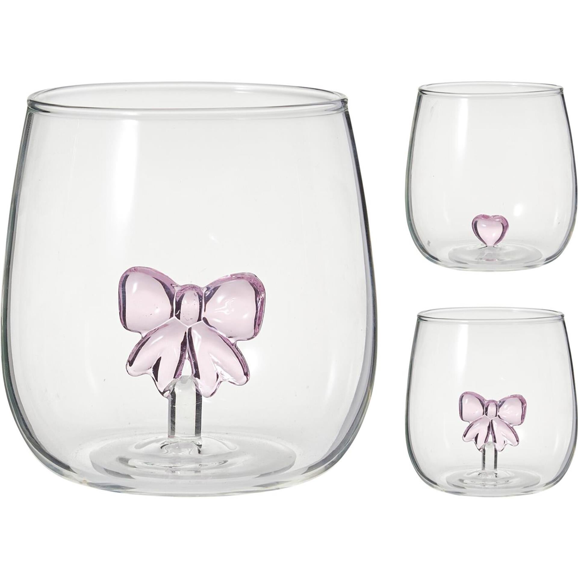 Home-Styling-Trinkglas mit Deko-Schleifenherz