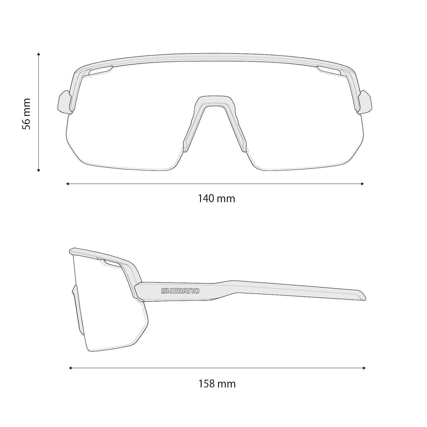 Shimano Technium L Road mattweiß – Sportbrille