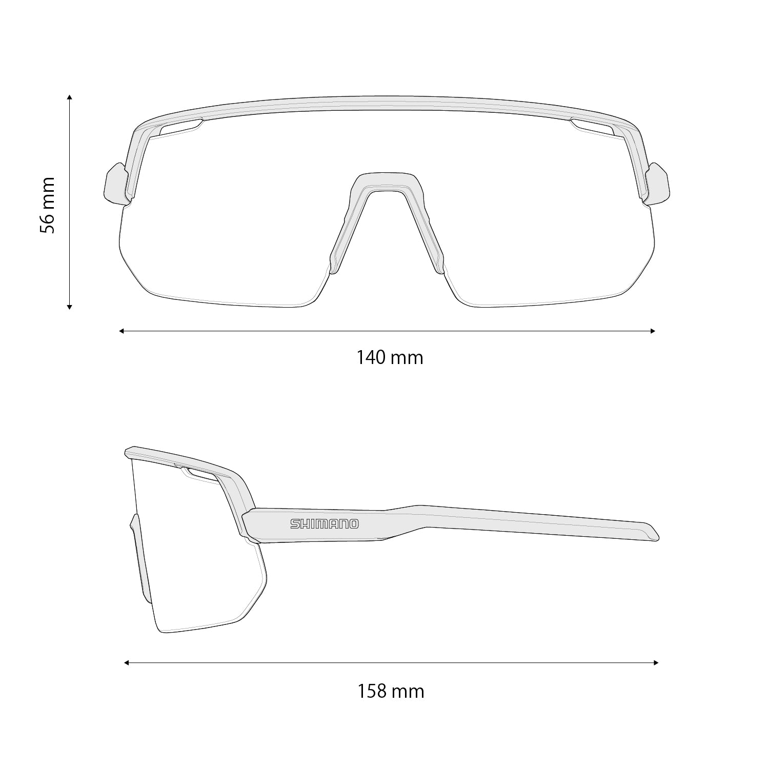 Shimano Technium L Road mattweiß – Sportbrille