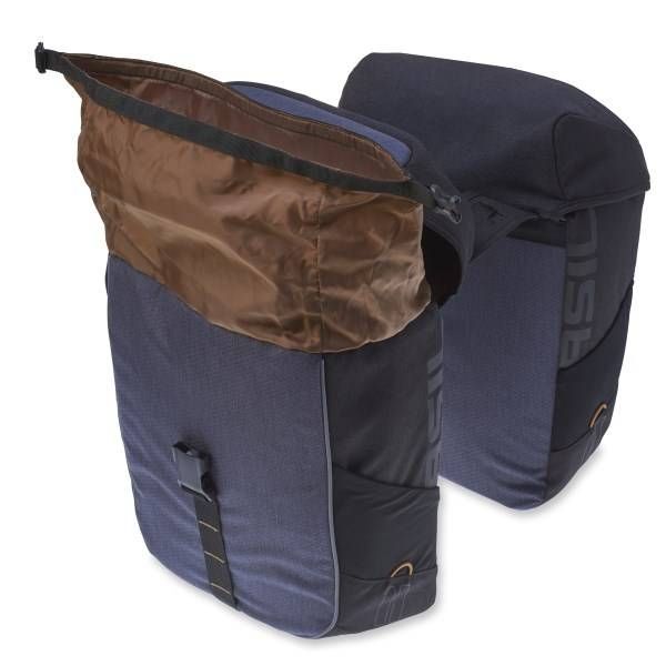 Basil Miles Double Bicycle Bag, wasserdicht, Universal Bridge System, 34L, schwarz-anthrazit