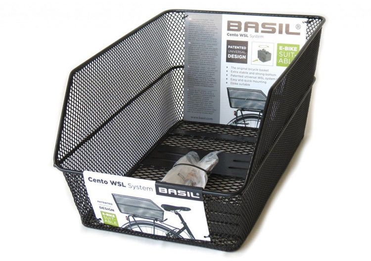 Basil Cento WSL - Fahrradkorb - hinten - schwarz
