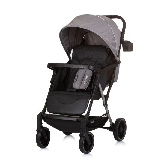 Chipolino Bernsteinfaltbarer Buggy mit Fußabdeckung Granitgrau Schwarz