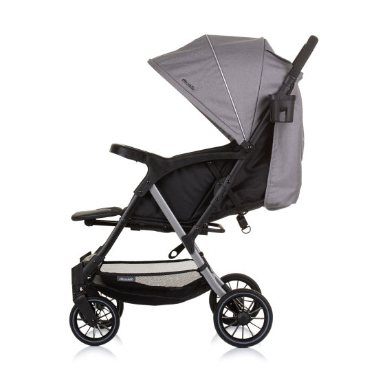 Chipolino Bernsteinfaltbarer Buggy mit Fußabdeckung Granitgrau Schwarz