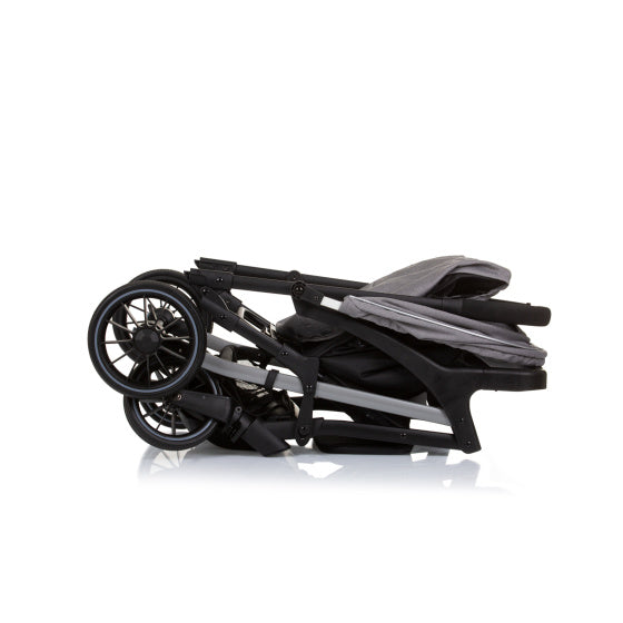 Chipolino Bernsteinfaltbarer Buggy mit Fußabdeckung Granitgrau Schwarz