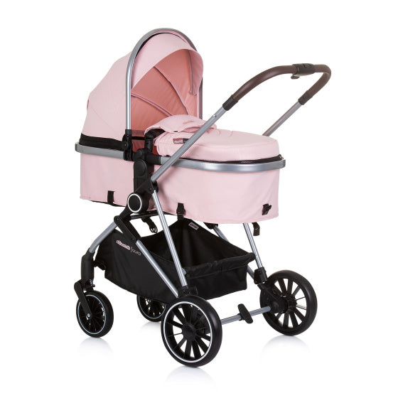 Chipolino Aura faltbar 3-in-1-Kinderwagen mit Wickeltasche Pink
