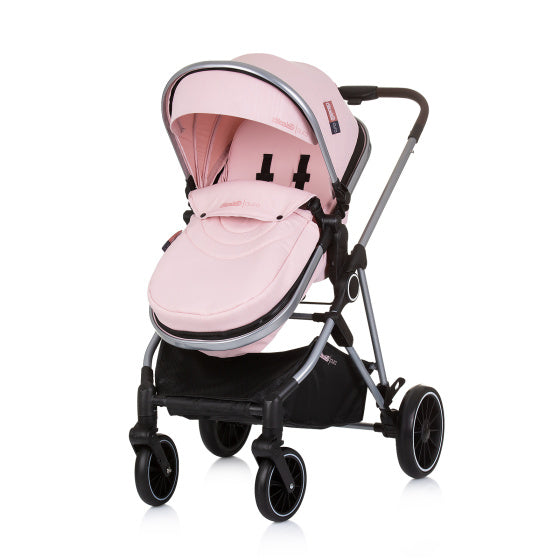 Chipolino Aura faltbar 3-in-1-Kinderwagen mit Wickeltasche Pink