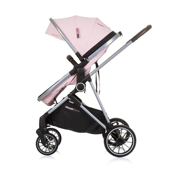 Chipolino Aura faltbar 3-in-1-Kinderwagen mit Wickeltasche Pink