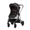 Chipolino Aura faltbar 3-in-1-Kinderwagen mit Windelbeutel Obsidian Schwarz Silber