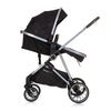 Chipolino Aura faltbar 3-in-1-Kinderwagen mit Windelbeutel Obsidian Schwarz Silber