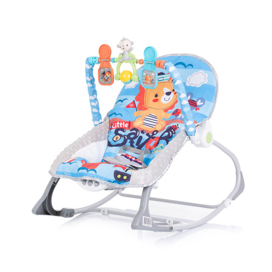 Chipolino Baby Spa Schaukelstuhl mit Musik und beruhigenden Vibrationen blau grau