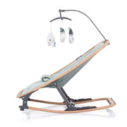 Chipolino Velvet Faltbarer Schaukelstuhl mit mobiler Aloe Wood Mintgroen Beige - afbeelding 2