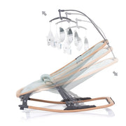 Chipolino Velvet Faltbarer Schaukelstuhl mit mobiler Aloe Wood Mintgroen Beige - afbeelding 3