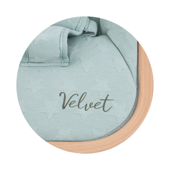 Chipolino Velvet Faltbarer Schaukelstuhl mit mobiler Aloe Wood Mintgroen Beige