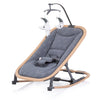 Chipolino Velvet Faltbarer Schaukelstuhl mit mobiler Graphitholz grau Beige
