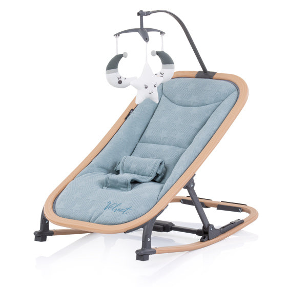 Chipolino Velvet Faltbarer Schaukelstuhl mit mobilem Himmelholz