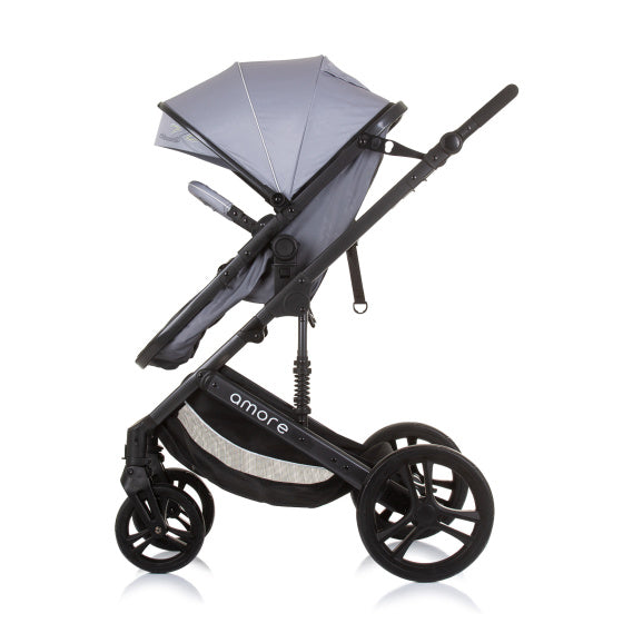 Chipolino amore faltbar 3-in-1-Kinderwagen mit Wickeltasche Aschegrau