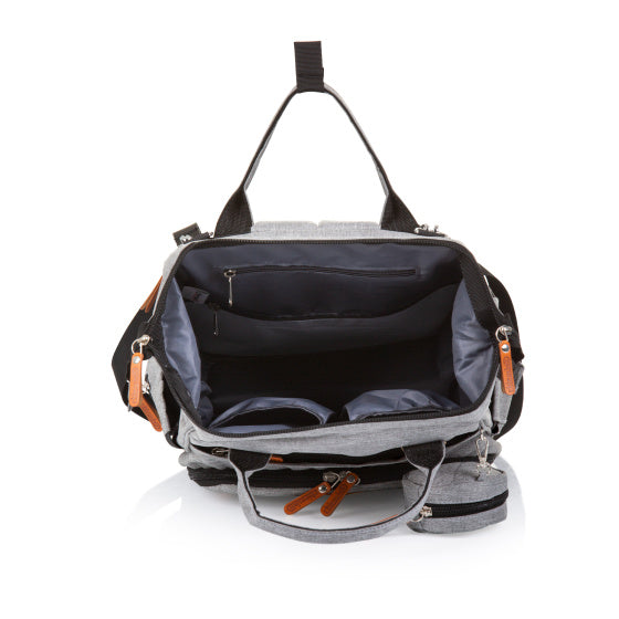 Chipolino -Rucksackwickeltasche mit zusätzlich viel Stauraum Aschegrau