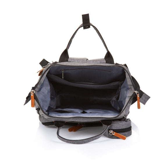 Chipolino -Rucksackwickeltasche mit zusätzlichem Speicherplatz Granitgrau