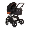 Chipolino Harmonie faltbar 3-in-1-Kinderwagen mit Wickelbeutel Obsidian Schwarz