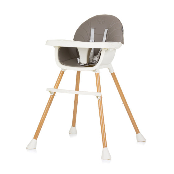 Chipolino Rio 2-in-1 Hochstuhl mit Eetage Sitzkissen Graphit grau Weiß