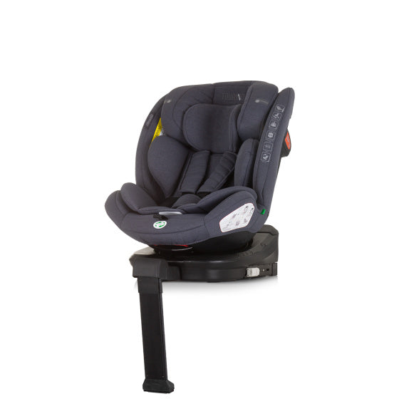 Chipolino Tourino-Autositz i-Größe 40-150 cm ISOfix 360 ° Granit dunkelgrau