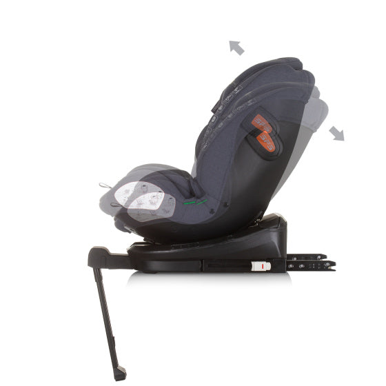 Chipolino Tourino-Autositz i-Größe 40-150 cm ISOfix 360 ° Granit dunkelgrau