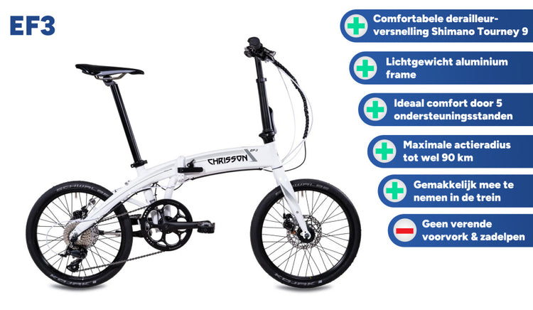 Chrisson EF3 20 Zoll 32 cm Unisex 9V Mechanische Scheibenbremse weiß