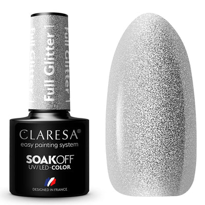 Claresa Claresa UV Led Gellak 5ml Full Glitter 1 Silber