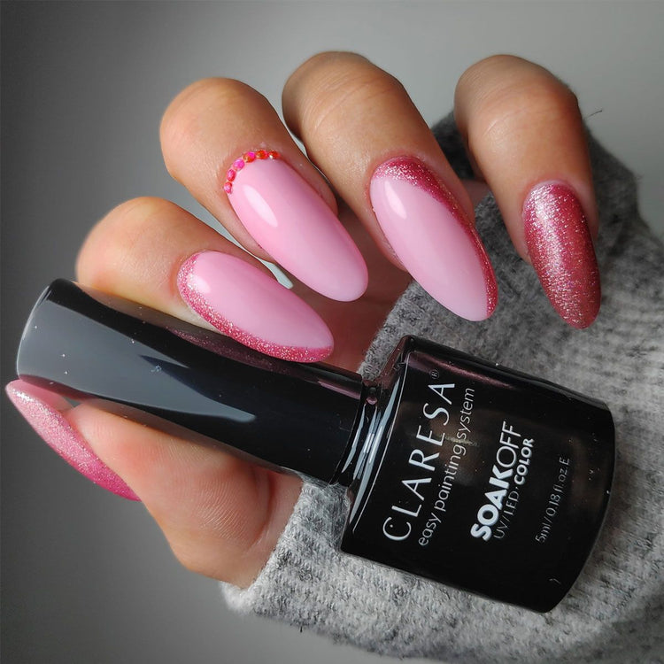 Claresa UV Led Gellak 5ml Full Glitter 5 warmes Rosa