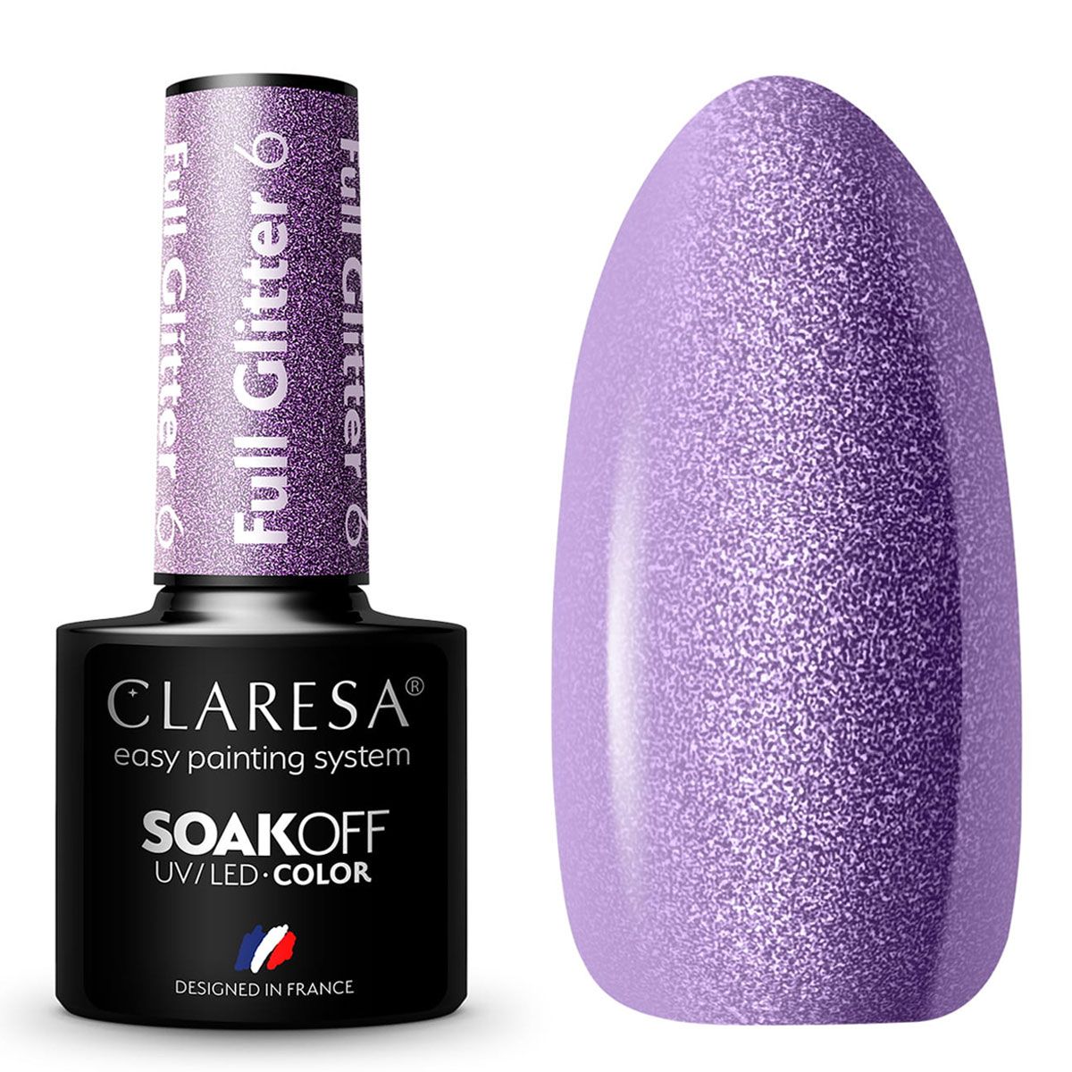 Claresa Claresa UV LED GELLAK 5ML Full Glitter 6 Lila